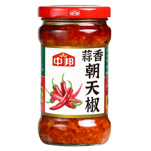 中邦蒜香朝天椒280g/瓶 拌面下饭炒菜火锅蘸酱调味蒜香剁椒