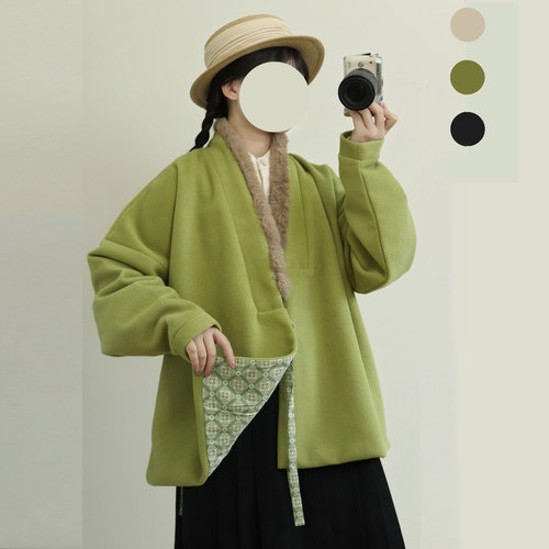 新款对交穿弓袋袖有口袋多色可选