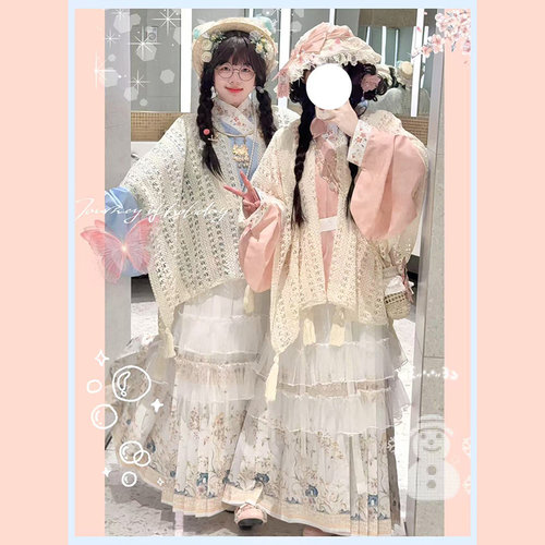 椿屿集原创汉洋折衷明制汉服女交领琵琶袖马面裙洛丽塔罩裙套装