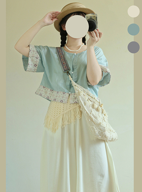 椿屿集原创【半夏】新中式汉服女改良宋裤圆领半臂通勤套装日常款