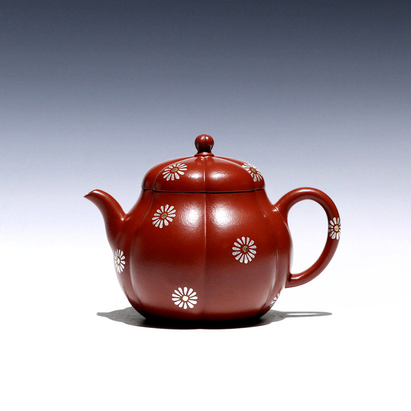 【两笔】宜兴原矿紫砂壶王涛全手工茶具小茶壶朱泥洒银筋纹胖梨