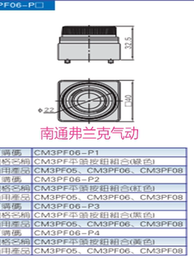 CM3PF平头按钮组合CM3PF06-P1 CM3PF06-P2 CM3PF06-P3 CM3PF06-P4