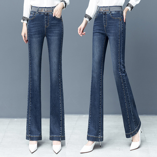 广州新塘牛仔裤女2025年新款春款微喇时尚潮流喇叭裤冬季加绒裤子