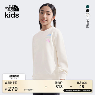 北面童装 休闲卫衣户外春款 TheNorthFace 8DCM 儿童男女印花长袖
