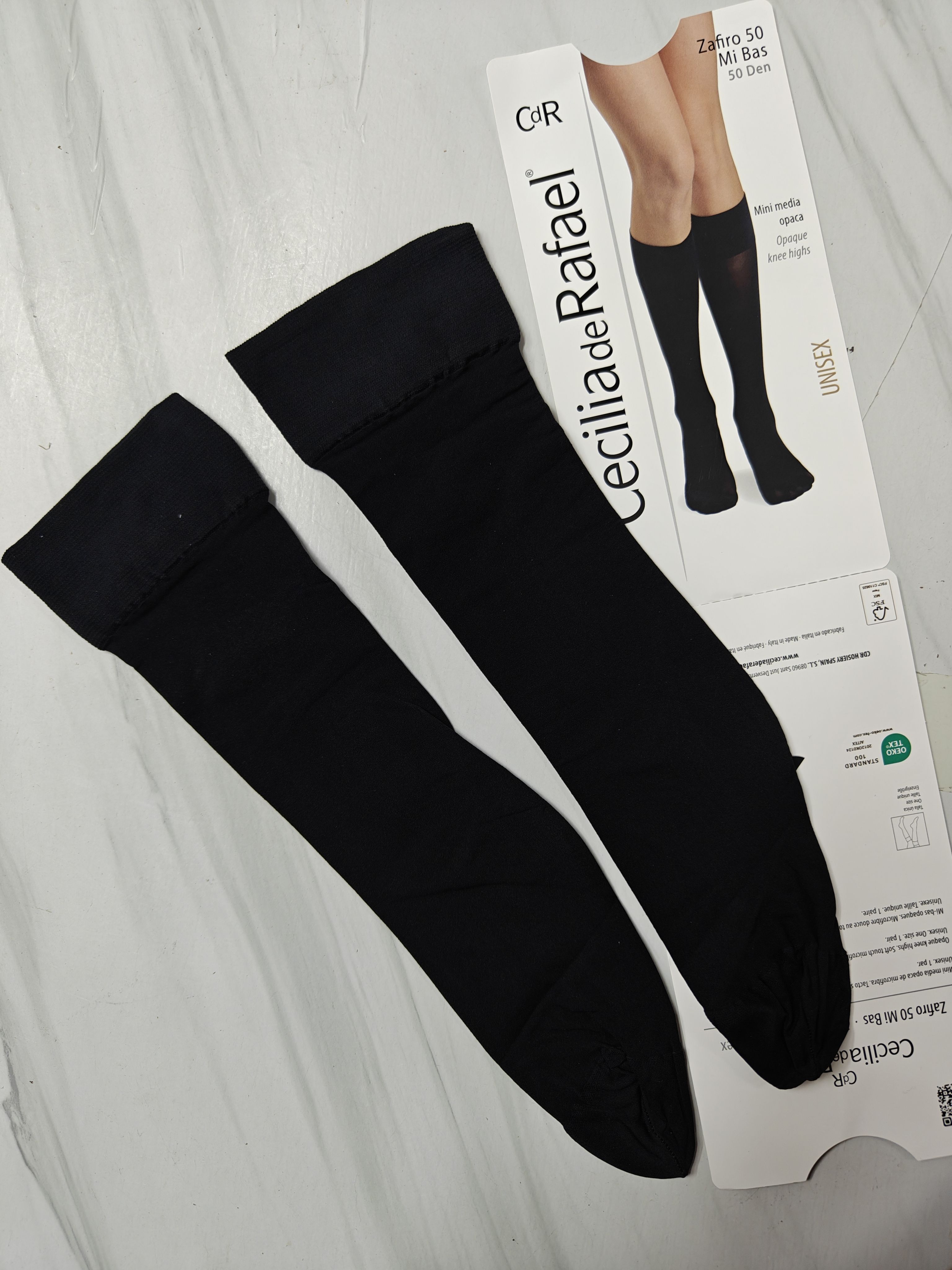 西班牙CdR Zafiro Mi Bas 50D微透脚尖加固天鹅绒感中筒袜JK均码