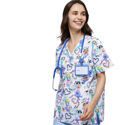 安诺印花宠物男女款小护士刷手衣