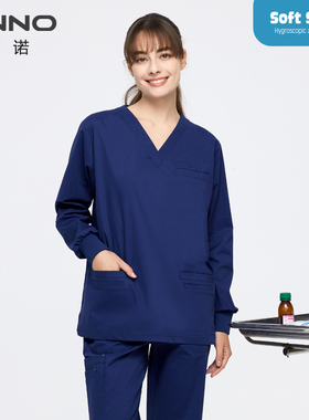 安诺【CVC】长袖洗手服医生护士工作服纯韩版修身手术室制服洁净