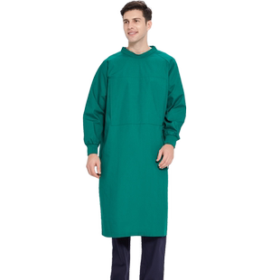 安诺洗手衣刷手服隔离服全面包裹长袖手术衣医生工作纯色手术袍