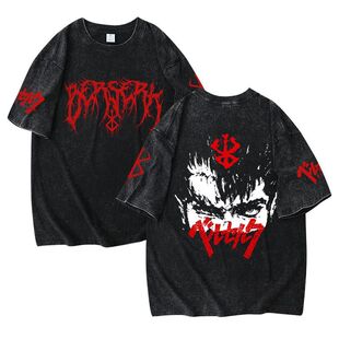 剑风传奇水洗做旧短袖Berserk烙印战士t恤复古高街宽松纯棉上衣漫