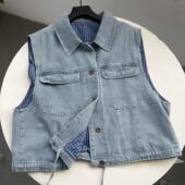 老板娘美林&限量版 长56 新款 百搭无袖 牛仔马甲602