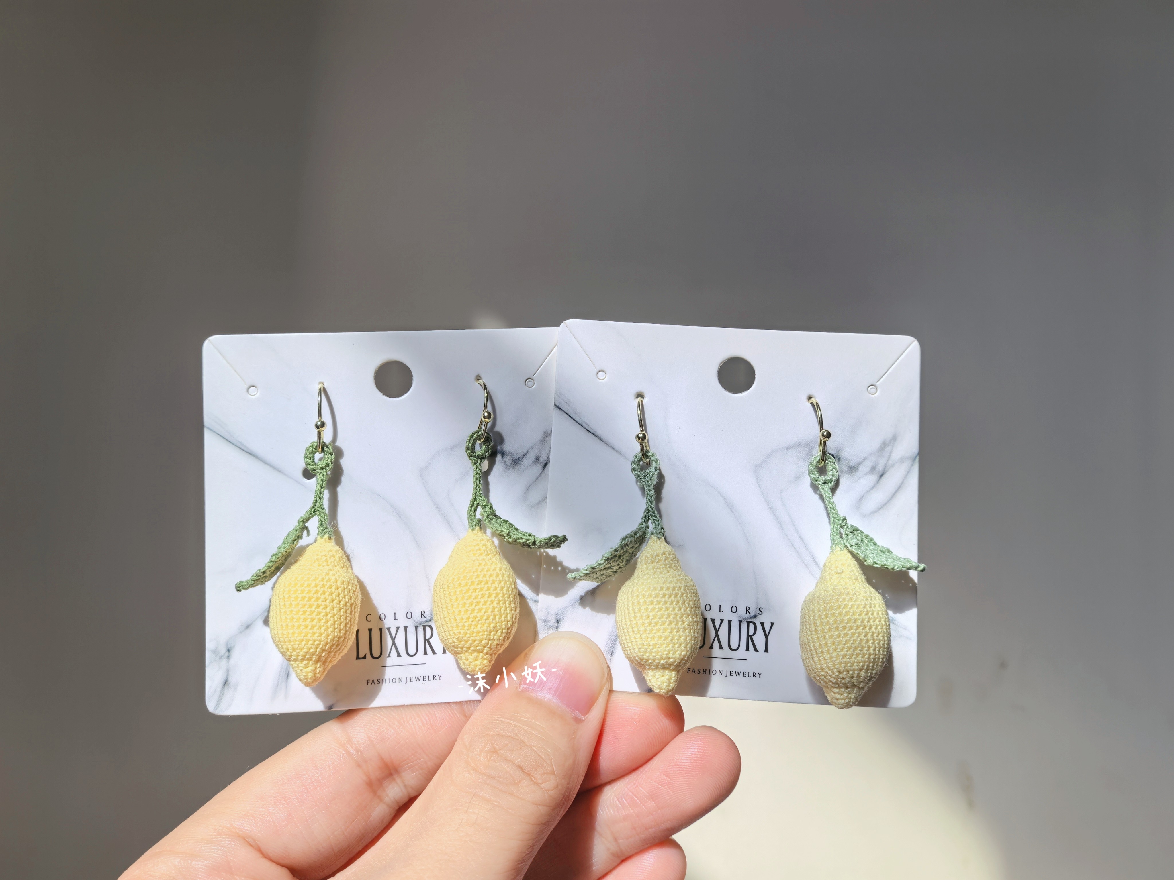沫小妖手工设计小众日系立体水果耳环