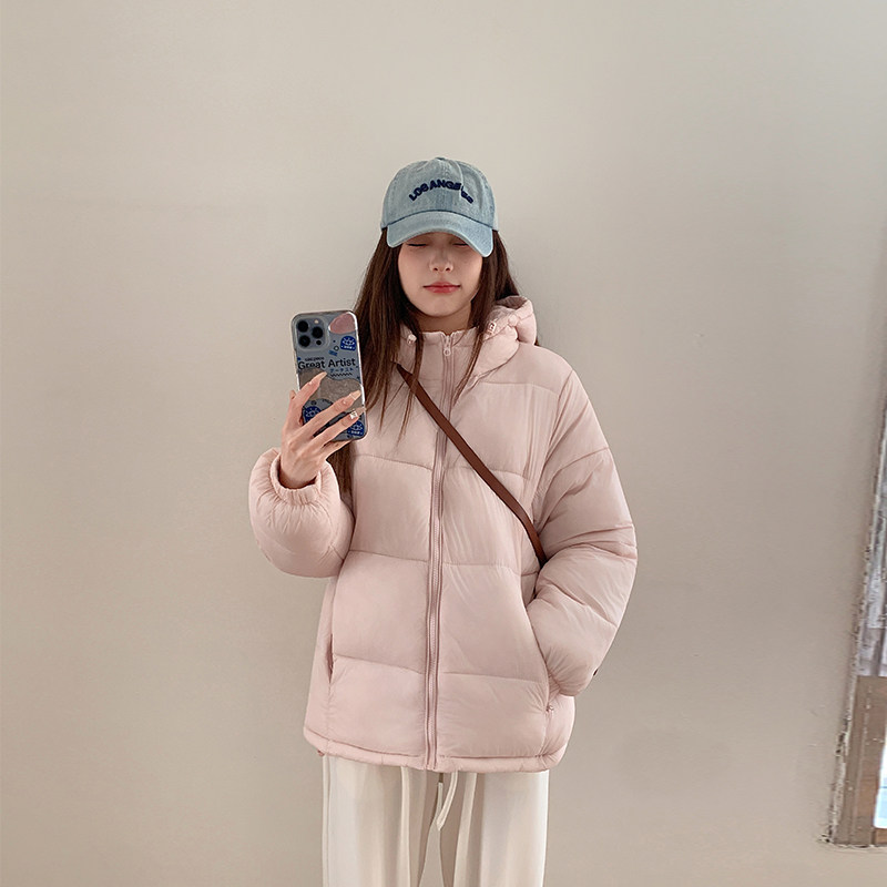 冬季小个子粉色短款羽绒棉衣棉服外套女款加厚学生面包服棉袄