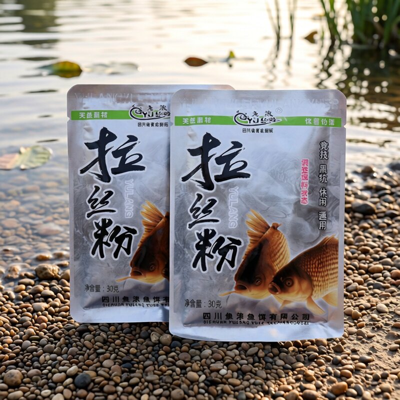 鱼浪拉丝粉小麦蛋白30克水库池塘野钓鲫鱼鲤鱼草鱼状态添加剂 - 实物图