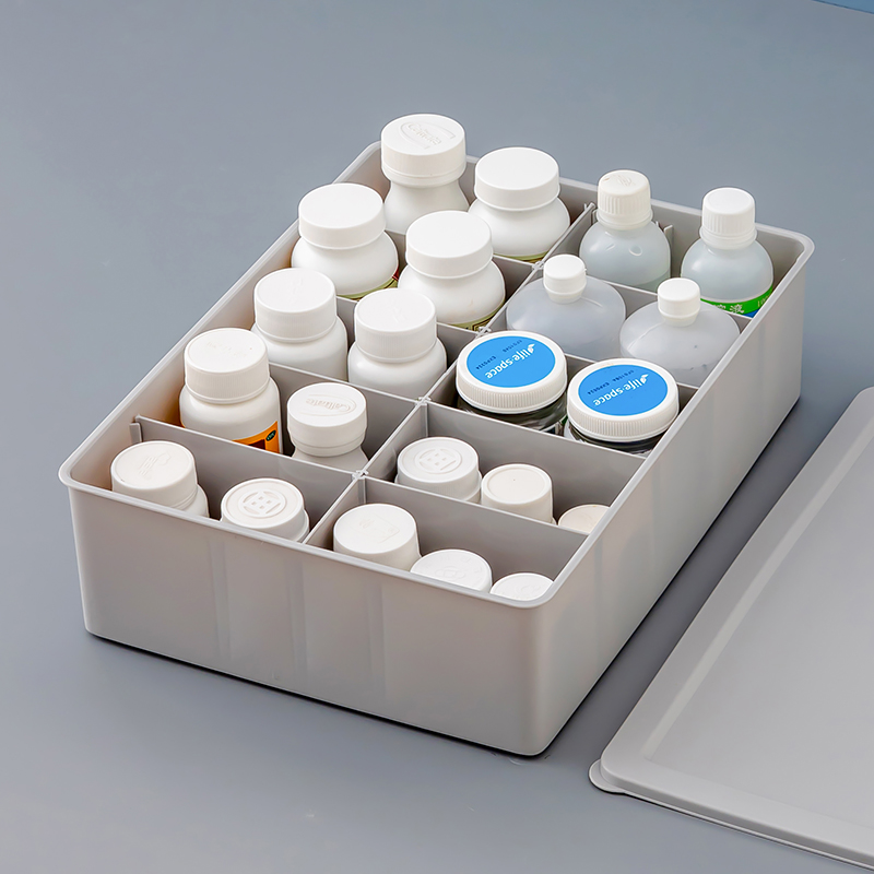 分格收纳盒格子医用药管输液盒装药杂物盒方格多格分类抽屉分隔盒