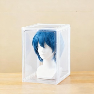折叠收纳箱桌面收纳盒cos假发头模展示架模特道具透明防尘保护罩