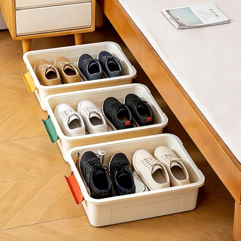 床底鞋子收纳神器家用鞋架省空间放靴子整理箱床下鞋柜防尘存放盒,收纳整理,收纳箱,淘宝优惠券,粉丝福利购,淘宝优惠卷