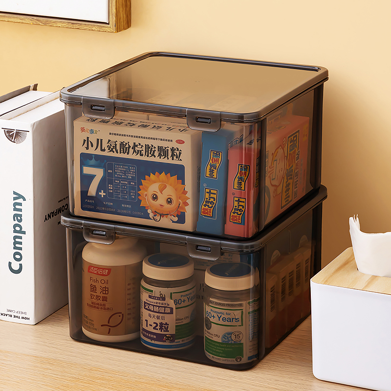 藥箱收納盒家庭裝大號翻蓋透明