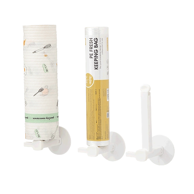 厨房免打孔保鲜膜立式纸巾架