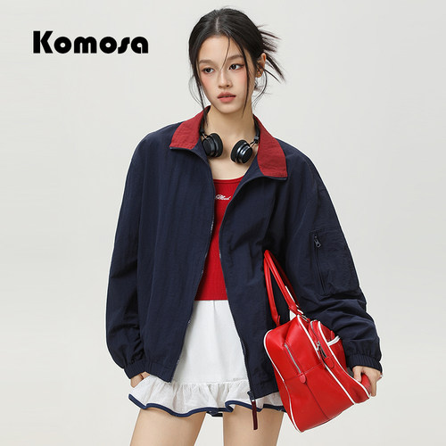 Komosa情侣美式薄款宽松夹克