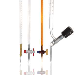 三爱思光刻滴定管A级过检10 25 50 100ML白色棕色碱酸式玻璃活塞酸碱通用四氟密封科学实验室试剂瓶源自德国