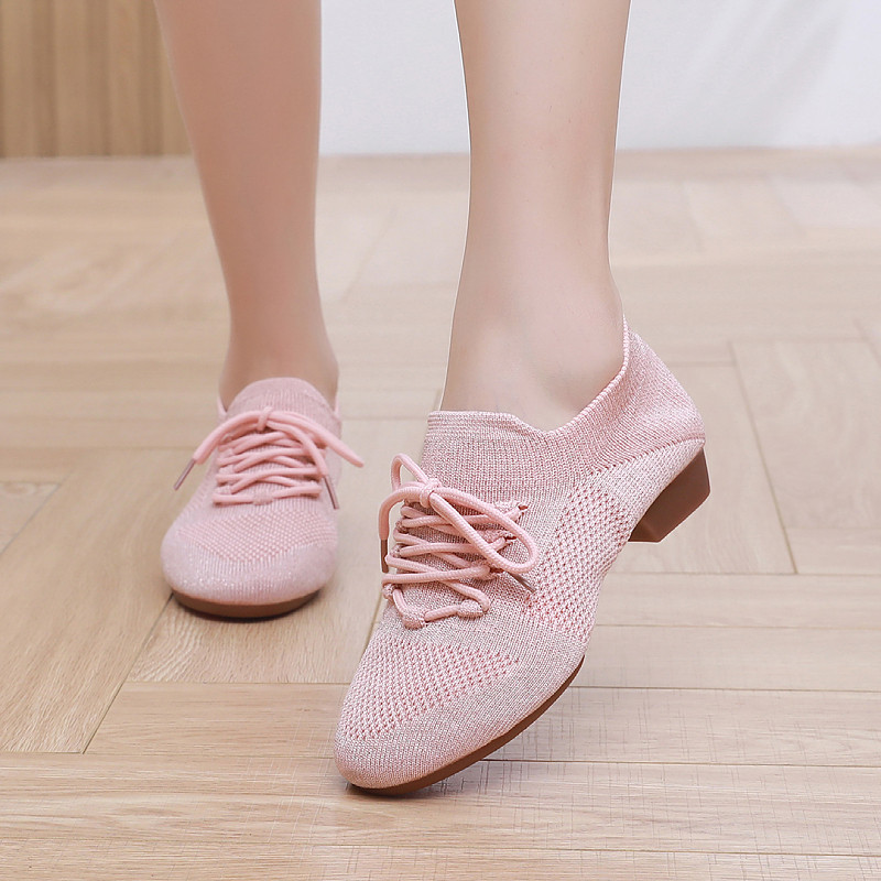 网面软底教师拉丁爵士健身鞋形体鞋广场舞水兵女成人舞蹈鞋