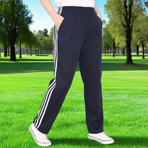 藏蓝色校服裤子三道杠宽松直筒