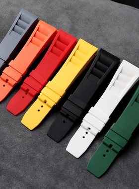橡胶表带 适配RICHARD MILLE理查德米勒柔软硅胶手表带RM-11男表