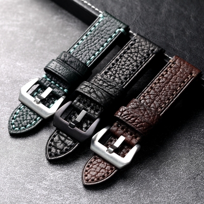 手工荔枝纹牛皮表带2022mm