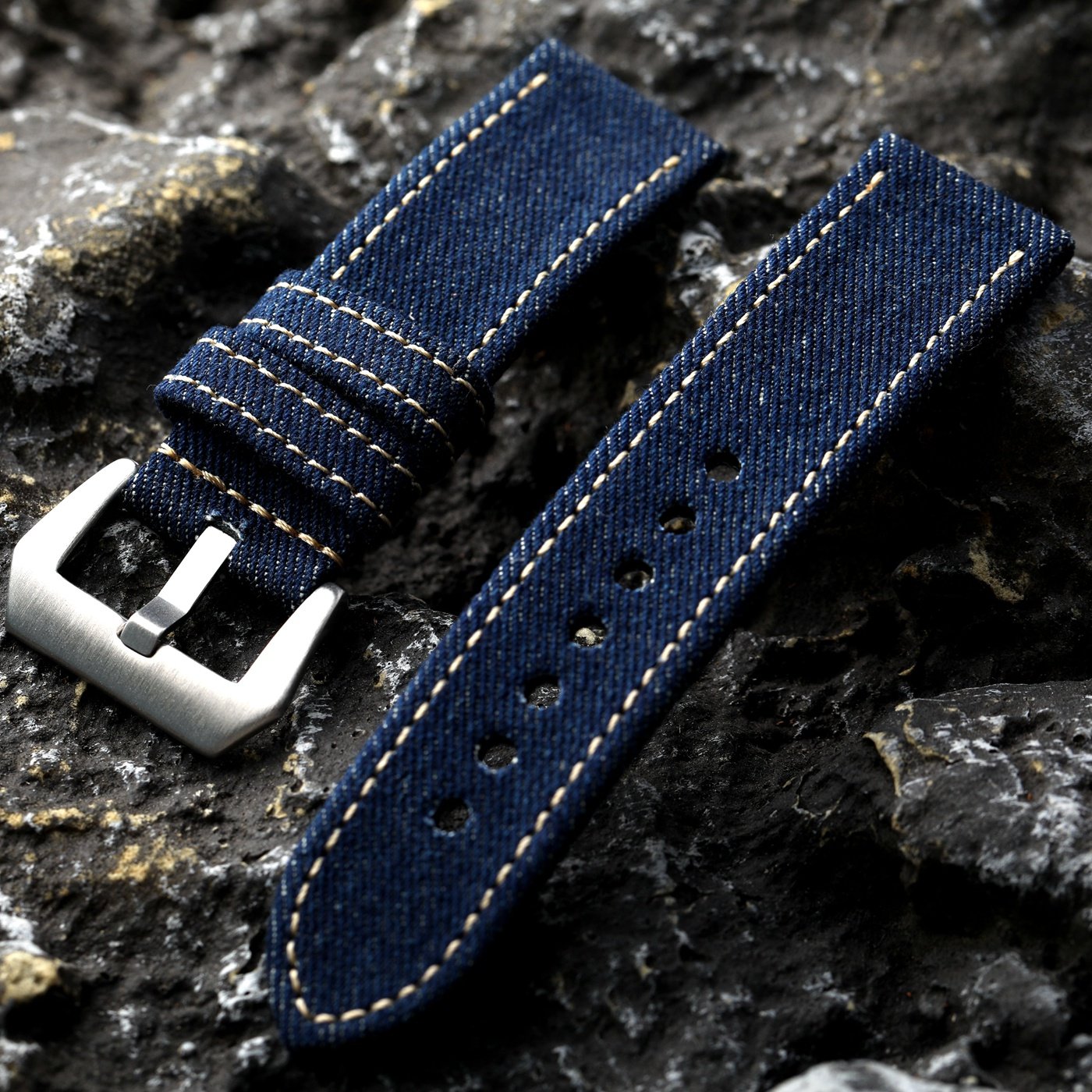 Raystray日本冈山牛仔布表带适配沛胖大海帝陀22 24MM双层帆布链,手表,配件,淘宝优惠券,粉丝福利购,淘宝优惠卷