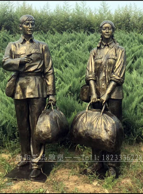 树脂摆件出门人物雕塑