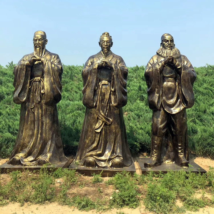 玻璃钢桃园三结义雕塑东汉末年张飞雕像仿铜人物关羽雕像刘备雕像