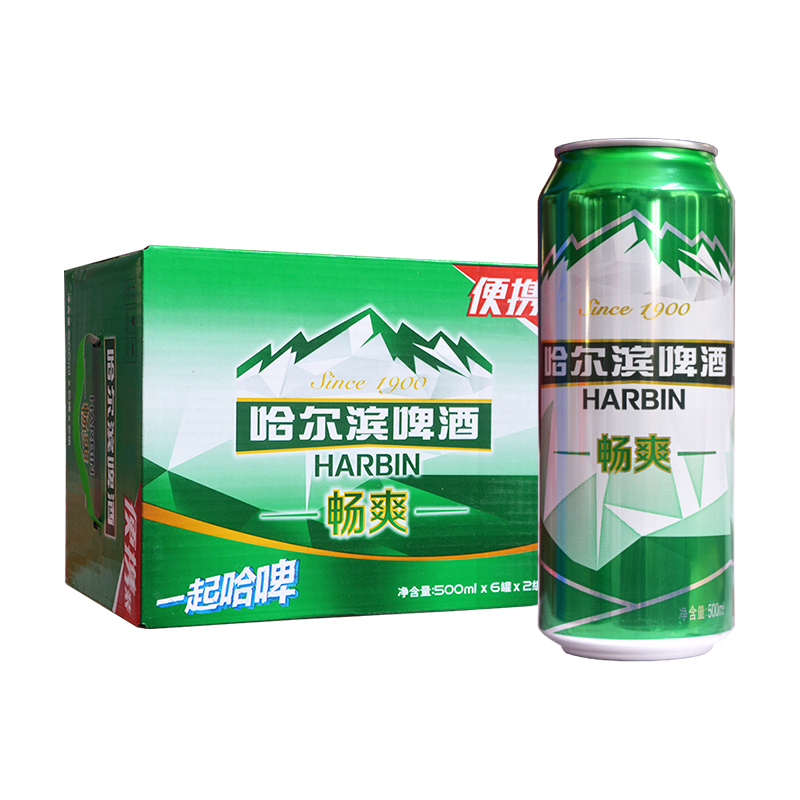 哈尔滨畅爽啤酒500ml罐