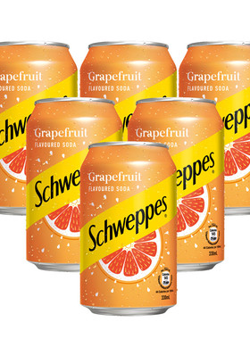 香港进口Schweppes玉泉西柚味汽水饮料330ml*24罐整箱 新日期