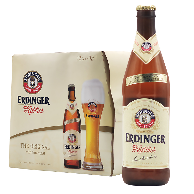 德国进口啤酒ERDINGER艾丁格小麦白啤酒500ml*12瓶整箱 促销包邮