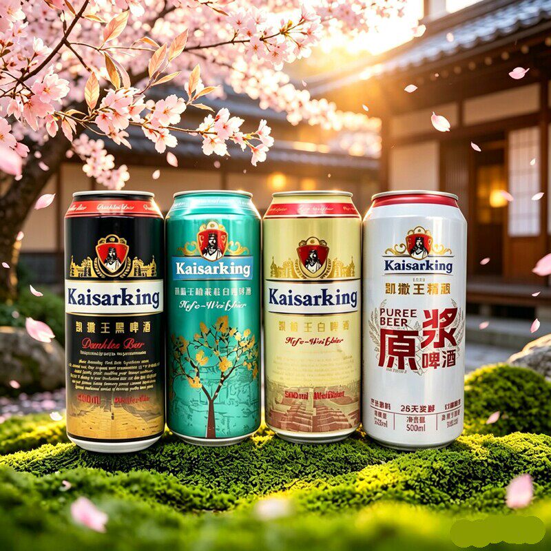凯撒王精酿啤酒黑啤白啤桂花小麦啤原浆啤酒500ml*5/9罐 新日期