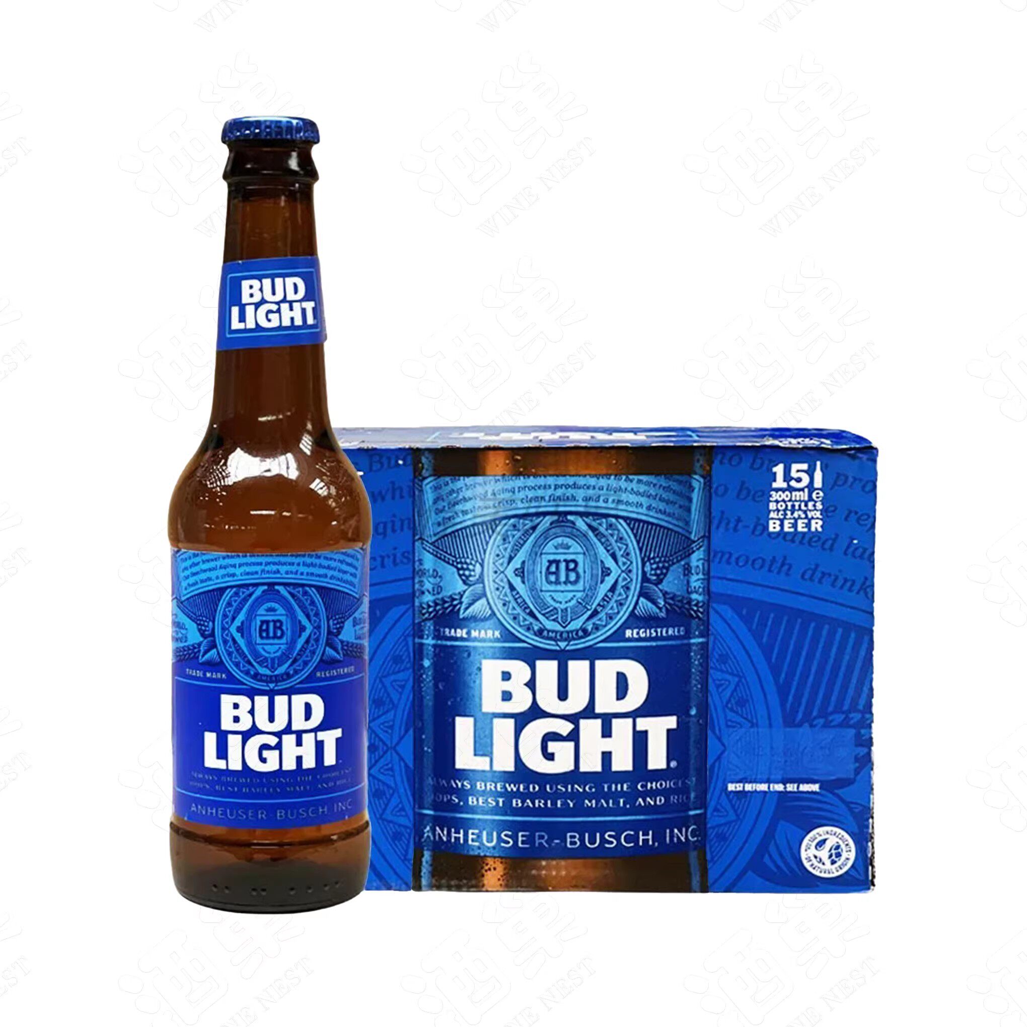 英国蓝百威拉格旋盖轻啤酒300ml*4/6瓶进口小瓶装促销 新日期