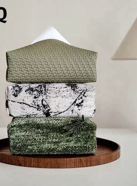 原创小众纸巾盒高级感中古风2026新款家用客厅轻奢纸纸巾收纳包