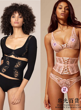 AP内衣Agent Provocateur文胸NADINA内裤束腰腰封Essie黑色粉色