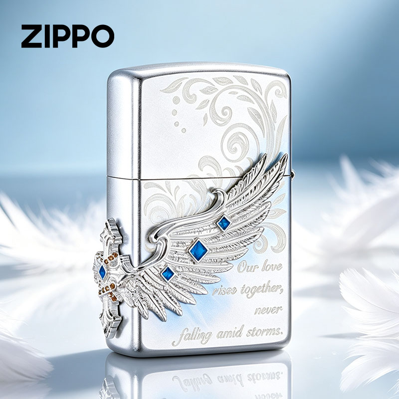 zippo打火机正品羽翼之恋图片