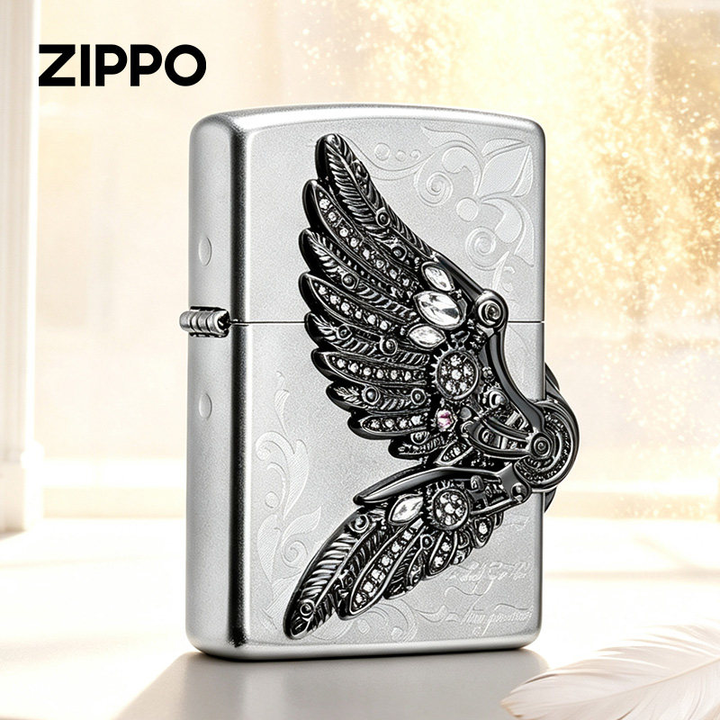 zippo打火机正品振翼逐光图片