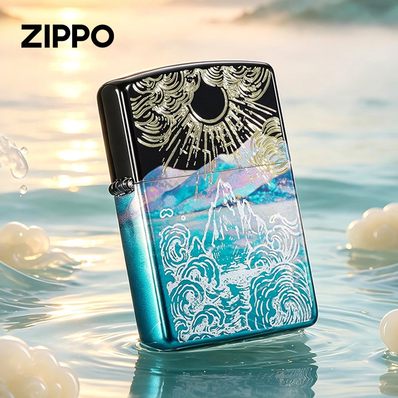 zippo打火机 山海韶光 炫彩之宝防风煤油火机正版商务生日礼物男