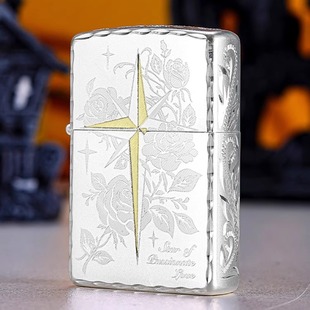 zippo打火机热恋之星官方旗舰芝宝煤油防风火机 镀银凿边精雕送礼