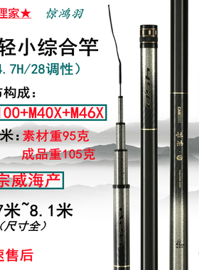正品威海鱼竿惊鸿羽高碳极轻小综合钓鱼杆超轻超硬4.7H28调台钓竿