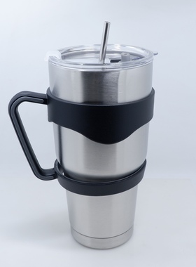 可乐杯同款车载大金属杯不锈钢吸管冰霸杯双层保温杯户外有盖杯托