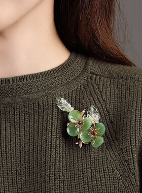 琉璃胸针绿色胸花古风别针毛衣古典配饰花朵道具cosplay中华元素