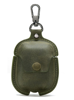 airpods2皮套保护套复古意大利疯马皮无线蓝牙1/2耳机套牛仔皮套