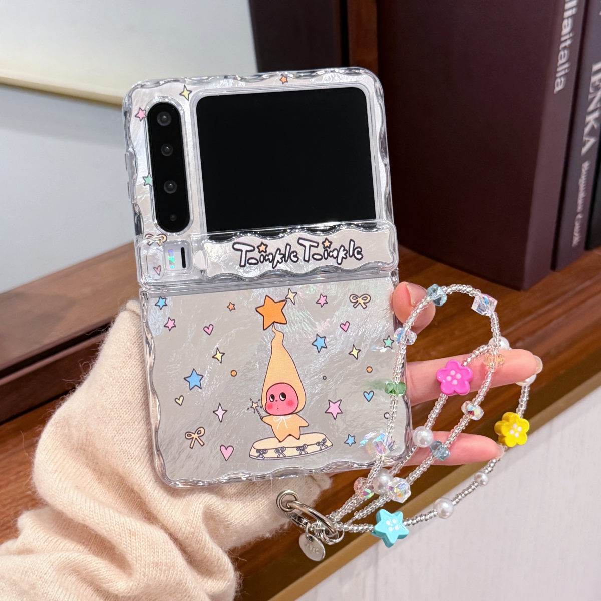 冰川纹星星人磁吸支架适用华为PuraX手机壳Pocket2折叠屏防摔全包OPPOFindN3Flip翻盖小米mixflip三星zflip7
