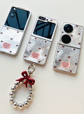 韩风ins红色满屏蝴蝶结适用oppofindn3flip手机壳全包折叠屏网红壳N2Flip翻盖防摔华为novaflip防摔vivoxflip