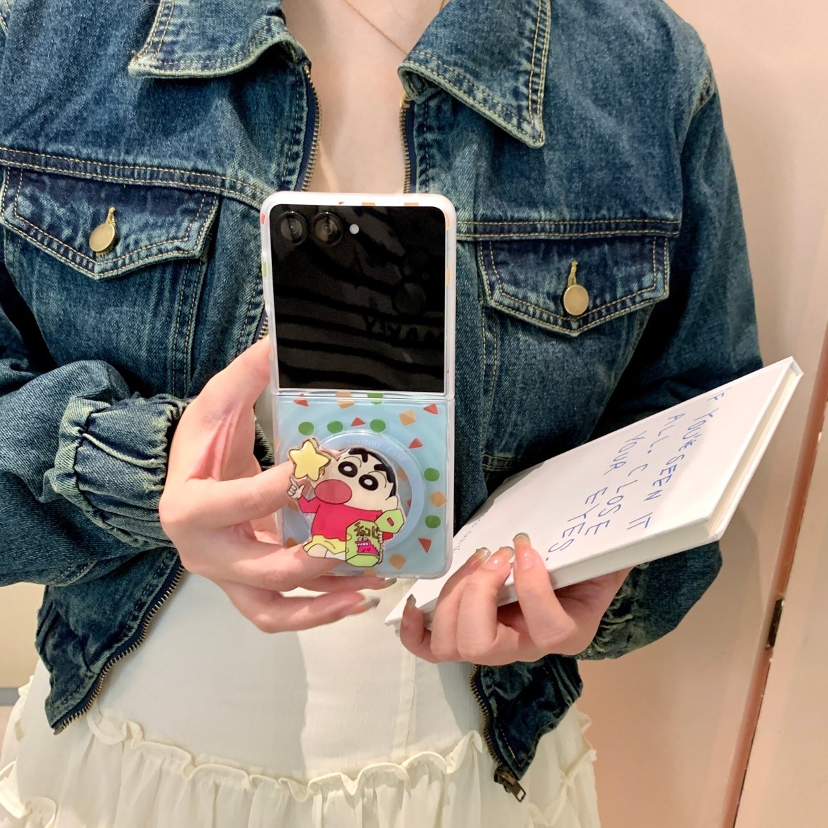 几何圆形三角形小新磁吸支架适用三星ZFlip7/6手机壳全包新款zflip7fe折叠屏荣耀MagicVFlip2保护套波漾小米2