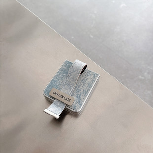 牛仔布标签腕带适用小米mixflip手机壳折叠屏华为pocket2 6摩托罗拉Razr50 s保护套PuraX荣耀VFlip三星zflip7